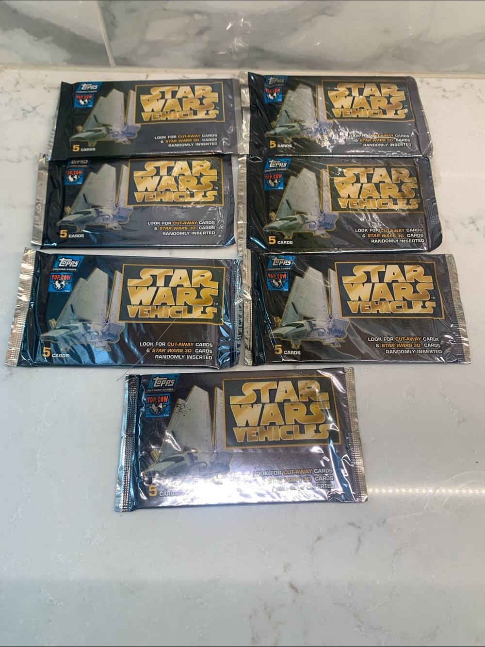NEW Vintage Deadstock 1997 Topps Star Wars Vehicles Booster Packs (7)